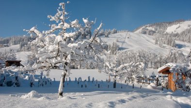 Das Glaagut - Ausblick auf die Skipiste