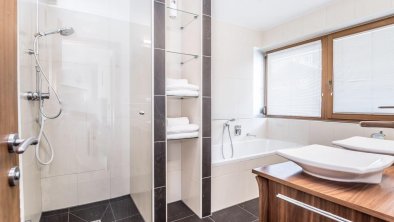 Spacious shower in the bathroom