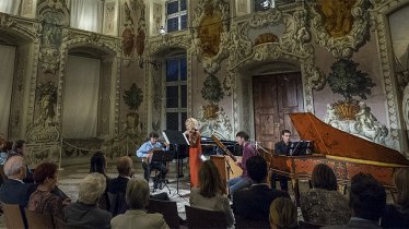 The Baroque-style Bernardi Hall at Stams Abbey serves as splendid venue for word class chamber music performances, © Heinz Zak