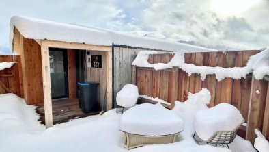 Ferienhaus Sky - Außenansicht Winter, © Imst Mountain Lodges