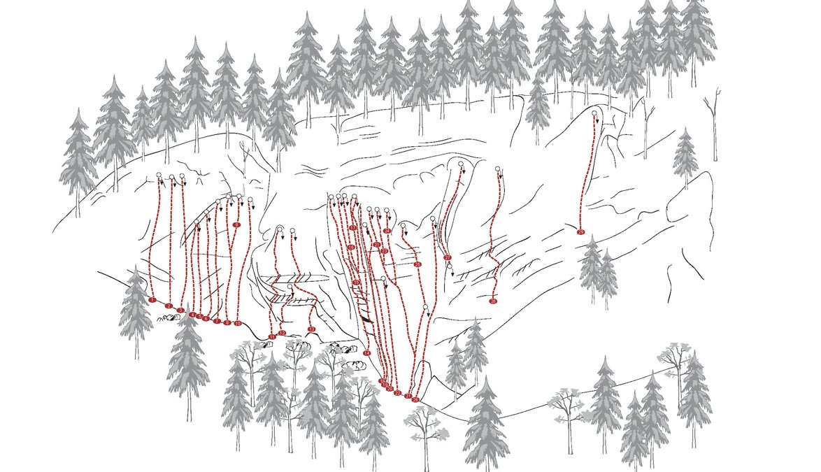 Map of the routes near the Dolomitenhuette