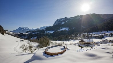 Appartementhaus Wanishof Thiersee Ausblick Winter