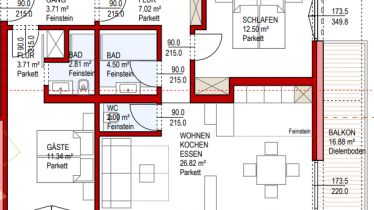 Wohnungsplan 1.Etage/Gästezimmer