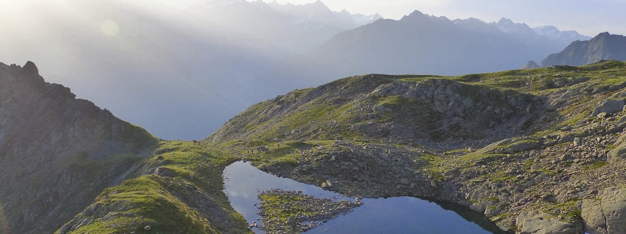 Plattach See Lake at an elevation of 2,200 meters is one of the four aquatic jewels en route of the Four Lakes Walk, © Ötztal Tourismus