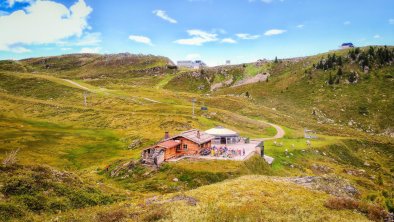 Kashütte von oben mit Leuten