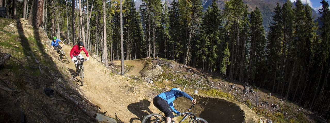 The Teäre Line is filled with built up wooden berms and wall rides to spice up the riding, © Ötztal Tourismus