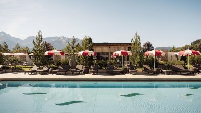 Heated outdoor pool in summer