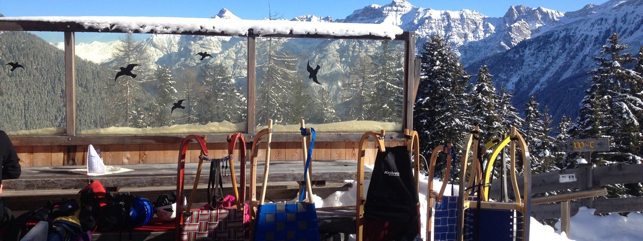 View from the hut looking towards the Serles mountain