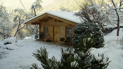 Gartenhaus im Winter