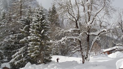 Blick vom Balkon auf die Loipe