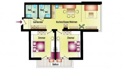 Top Level-Apartment-Zillertal-Aschau-Plan_Zwei