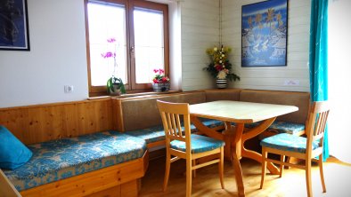 Sitting area with sofa in the kitchen.