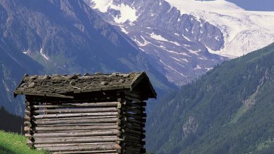 Stadl mit Blick zum Stubaier Gletscher