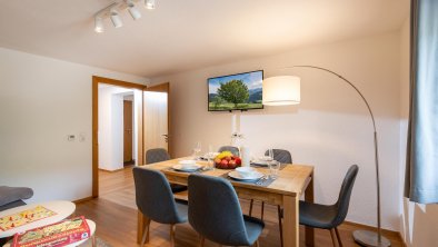 Large dining table in the living area