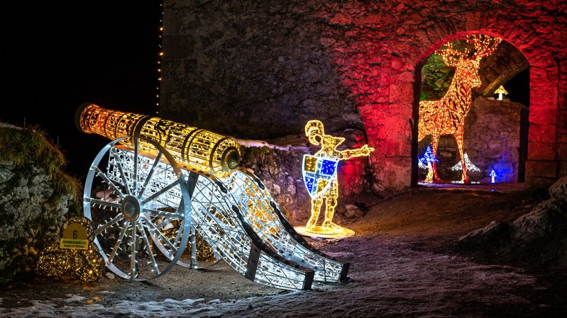 2023-2024 Lumagica Festival of Lights at Ehrenberg Castle Ensemble in Reutte, © Andreas Schreieck / Naturparkregion Reutte