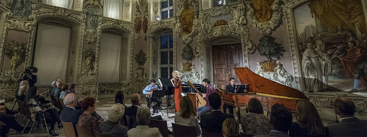 The Baroque-style Bernardi Hall at Stams Abbey serves as splendid venue for word class chamber music performances, © Heinz Zak