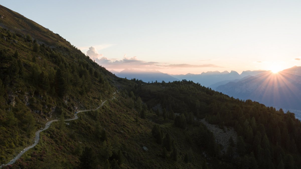 Evening sky above the Zirbenweg Trail