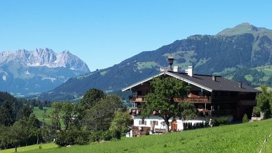 Farm with Wilder Kaiser Mountain Range