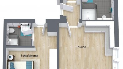 Grundriss Appartement Wetterstein 2 Schlafzimmer