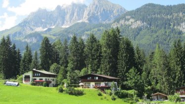 Hausansicht Sommer mit Wilden Kaiser