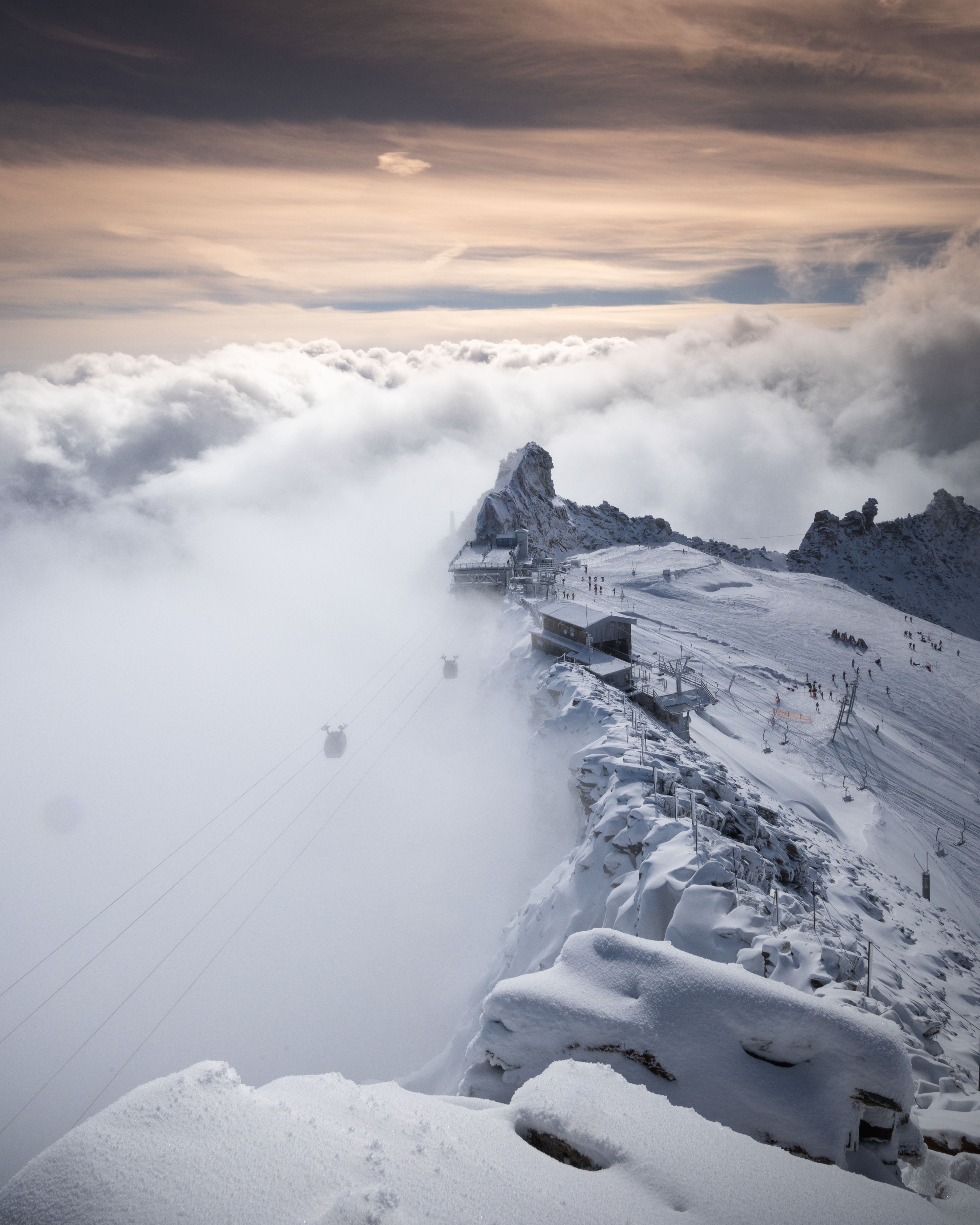 Wolkenmeer am Hintertuxer Gletscher