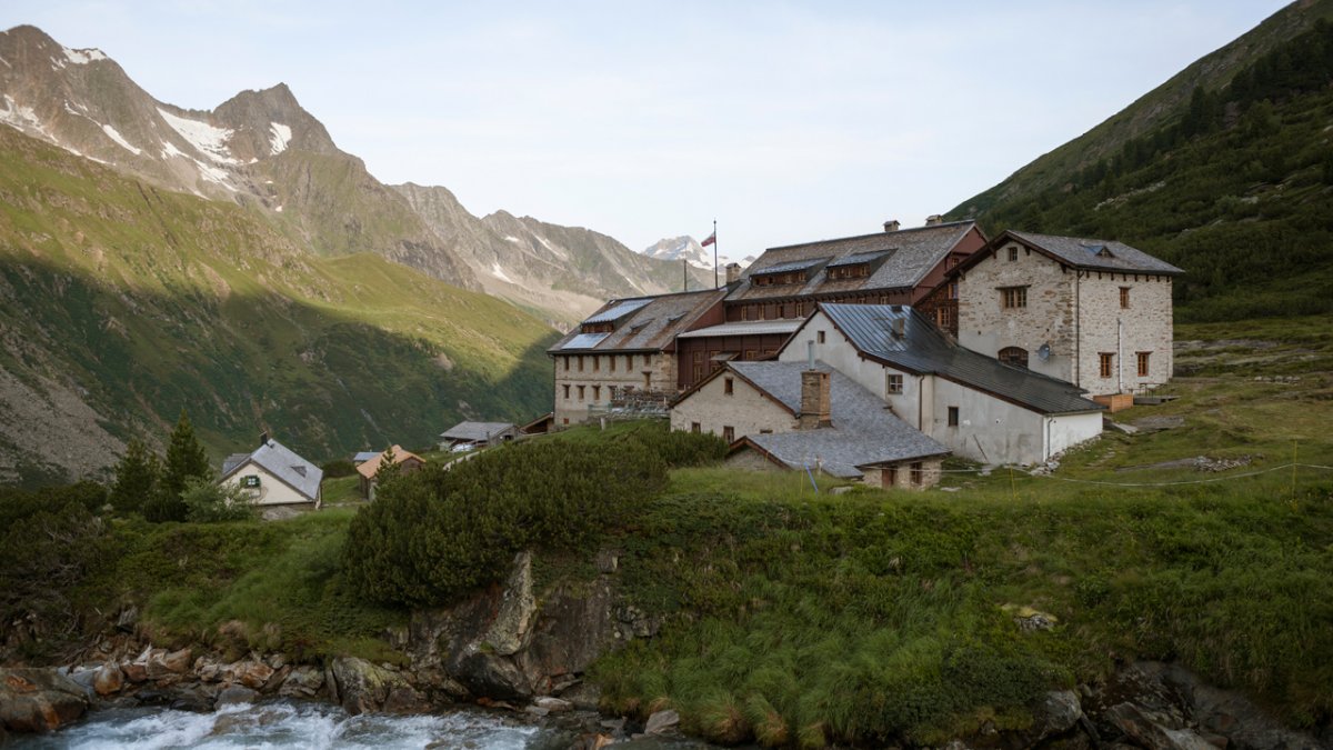 The Berliner Hütte, a listed building high in the mountains