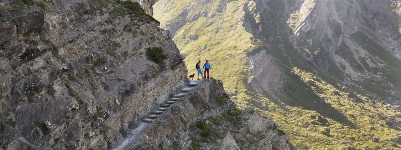 The Drischlsteig trail from the Alpjoch to the Muttekopfhütte