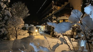 hotel entrance at night