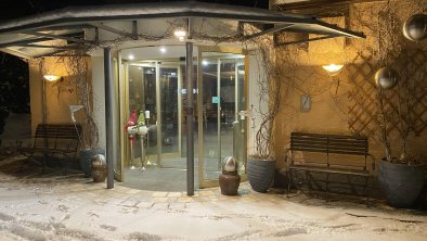 hotel entrance at night