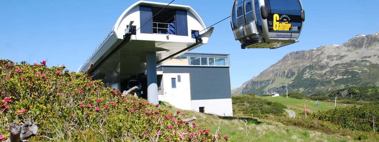 The Alpkogelbahn cable car in Galtür, © Bergbahnen Silvretta Galtür