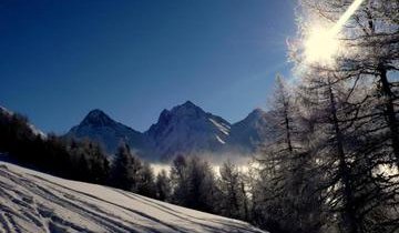 Erste Spuren in den Schnee ziehen....