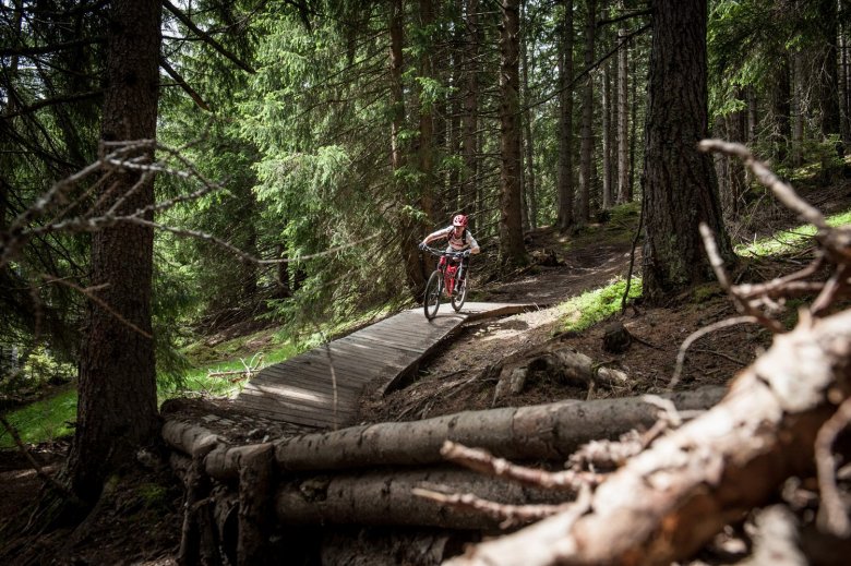 With a spattering of wood features, this trail gets the blood flowing. Photo Credits: Rene Sendlhofer-Schag/www.bikefex.at