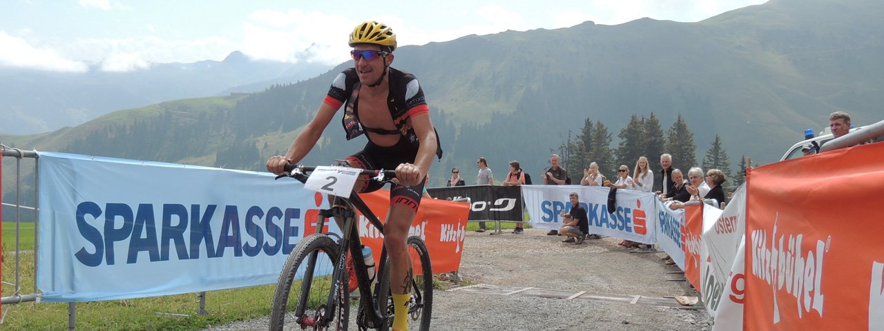 Elevation gain on the 9.2K course of the Hahnenkamm Mountain Bike Race is 940 vertical meters, © Simone Ehrensperger/SV Kitzsport