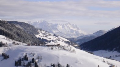 Aussicht vom Balkon zum Wilden Kaiser