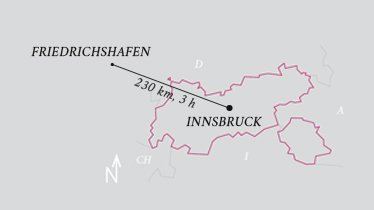 Distance Innsbruck Airport - Friedrichshafen Airport, © Tirol Werbung