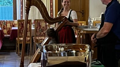 Farmer's buffet with harp music