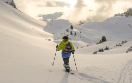 Snowshoe Walk in Rofan Mountain Range.
