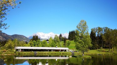 Badesee Lauchsee mit Blick zu den Loferer Steinber, © Marion Pichler