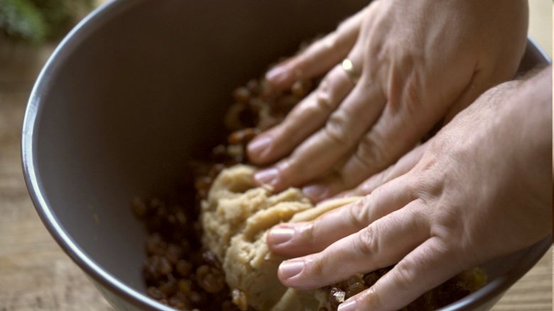 Mix the ingredients together in a bowl and knead to form a firm dough.