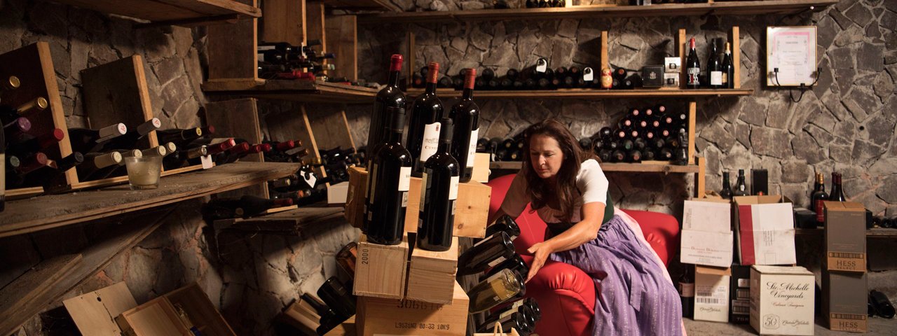 The wine cellar at the Angerer Alm