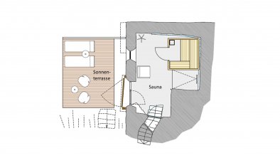 Ground floor sauna and terrace